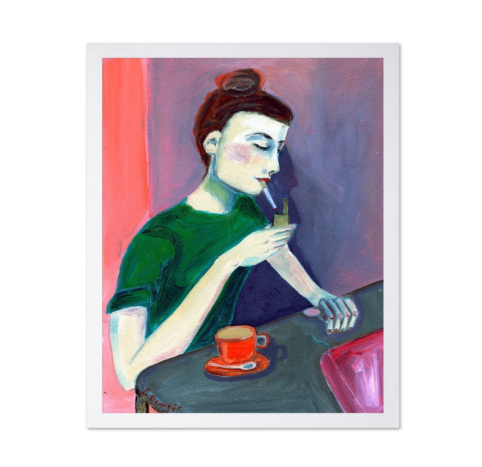 Woman Smoking Coffee