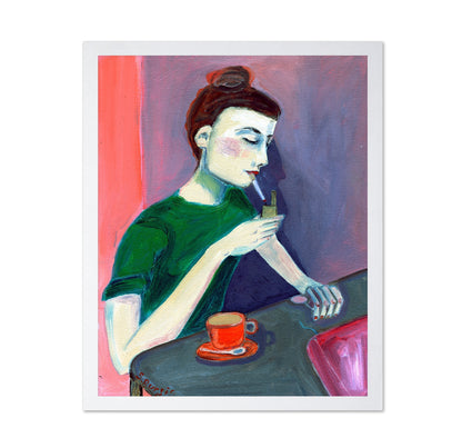 Woman Smoking Coffee