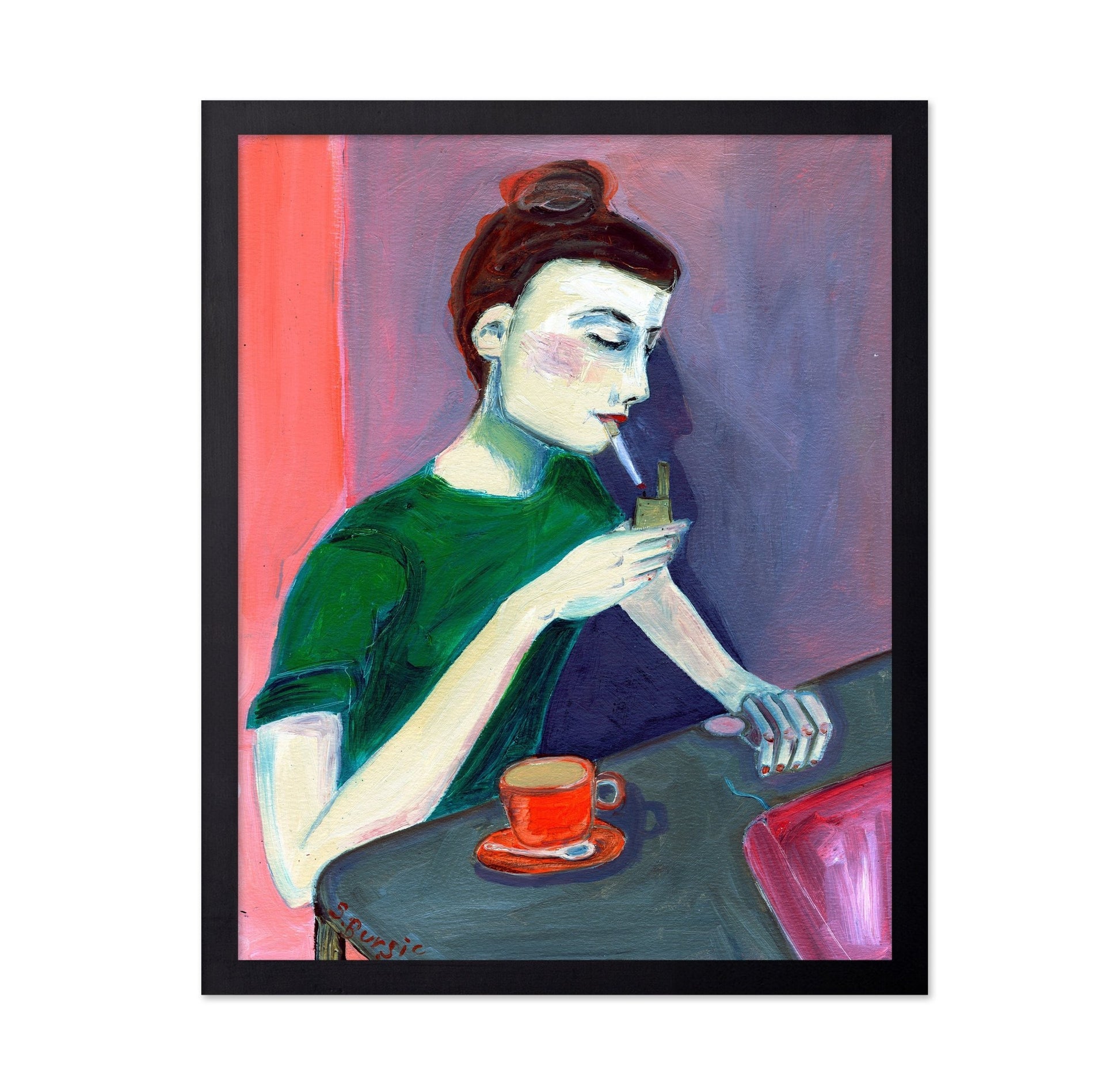 Woman Smoking Coffee