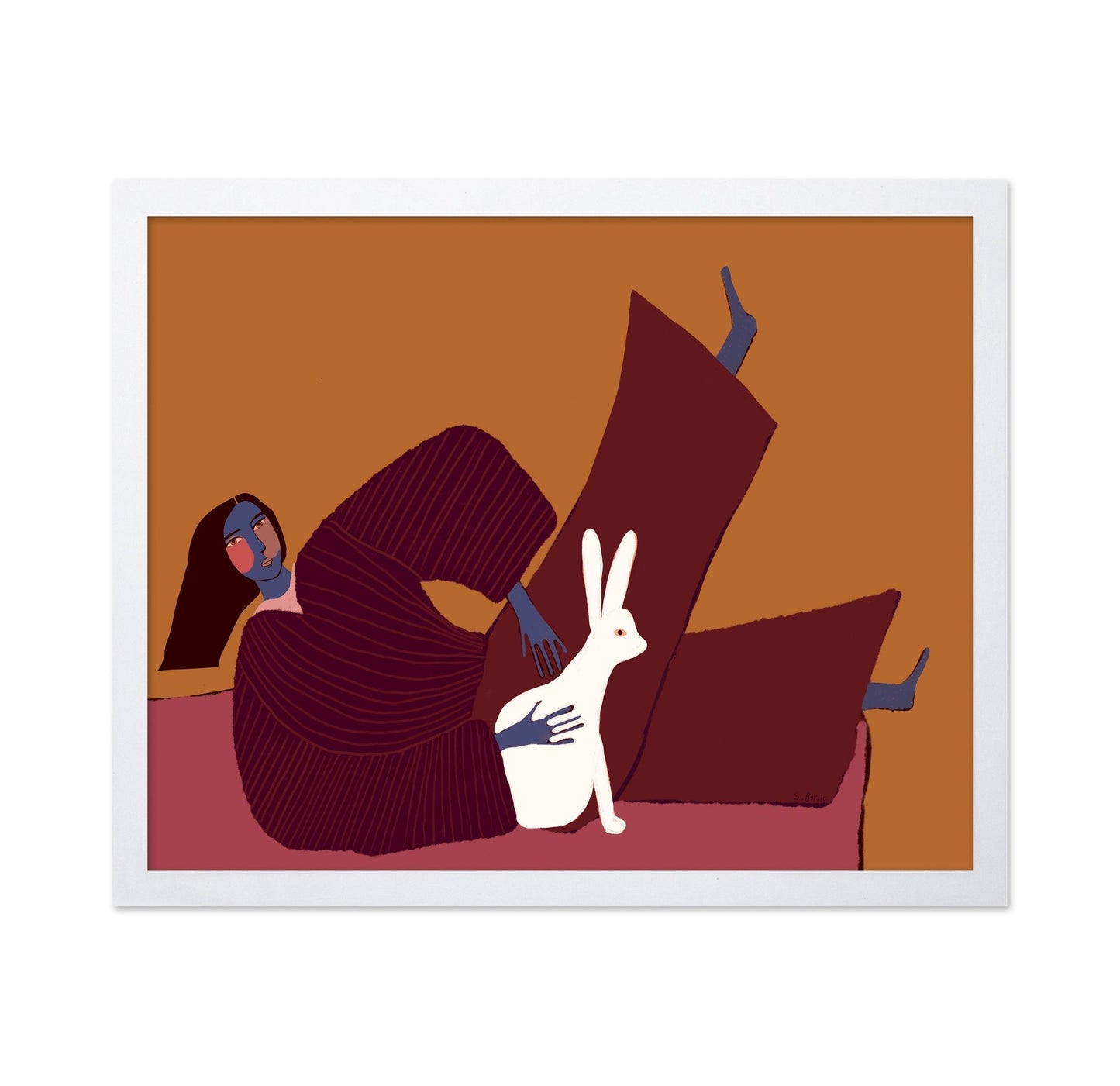 Woman With White Rabbit No3