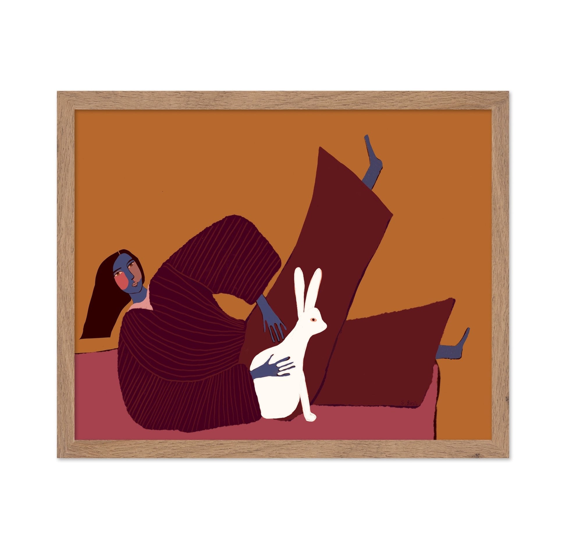 Woman With White Rabbit No3