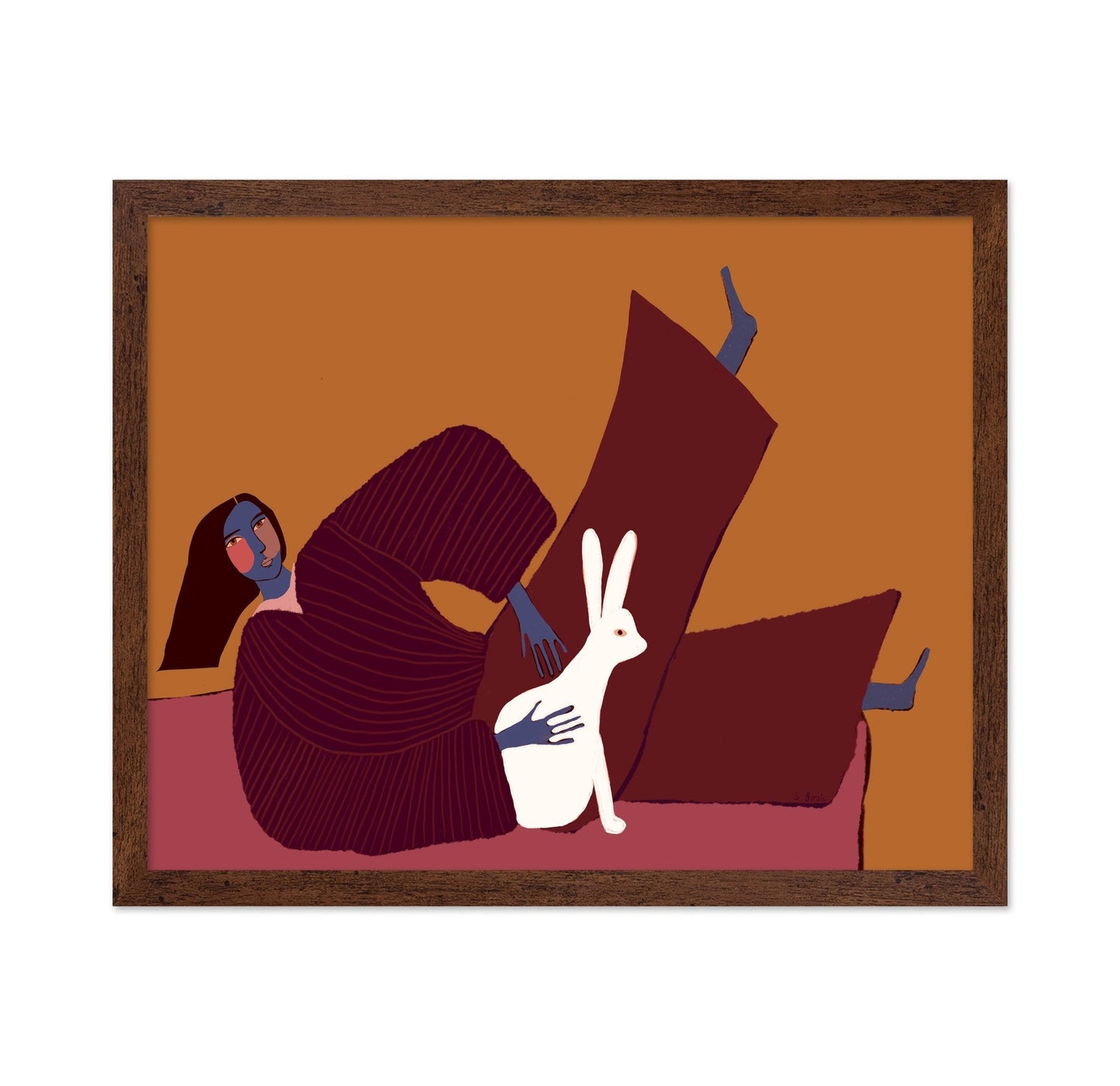 Woman With White Rabbit No3