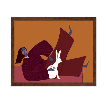 Woman With White Rabbit No3