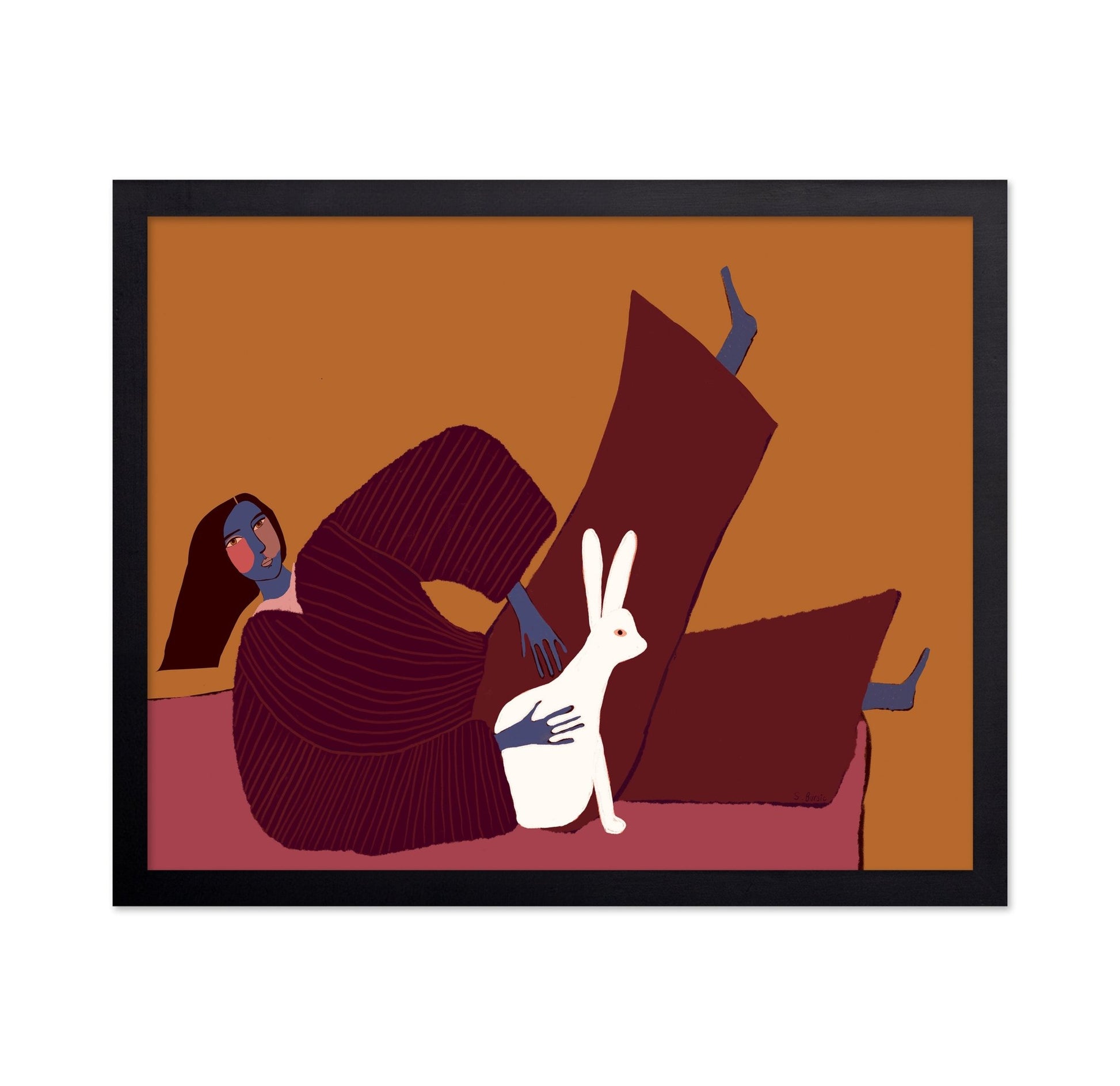 Woman With White Rabbit No3
