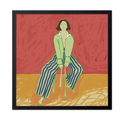 Seated Woman Stripes