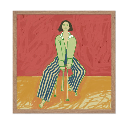 Seated Woman Stripes