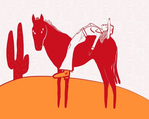 Cowgirl Resting Horse
