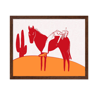 Cowgirl Resting Horse