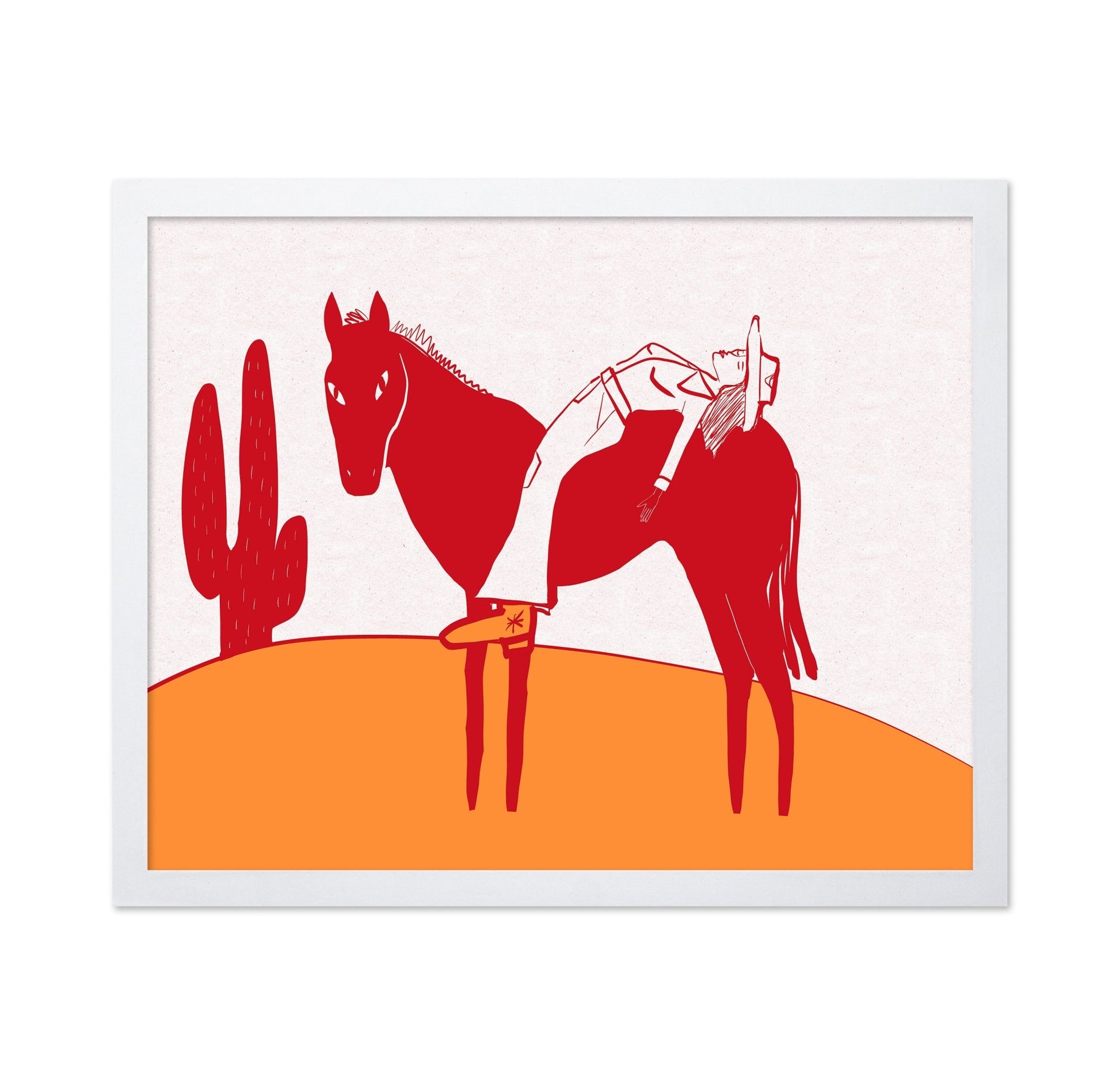 Cowgirl Resting Horse