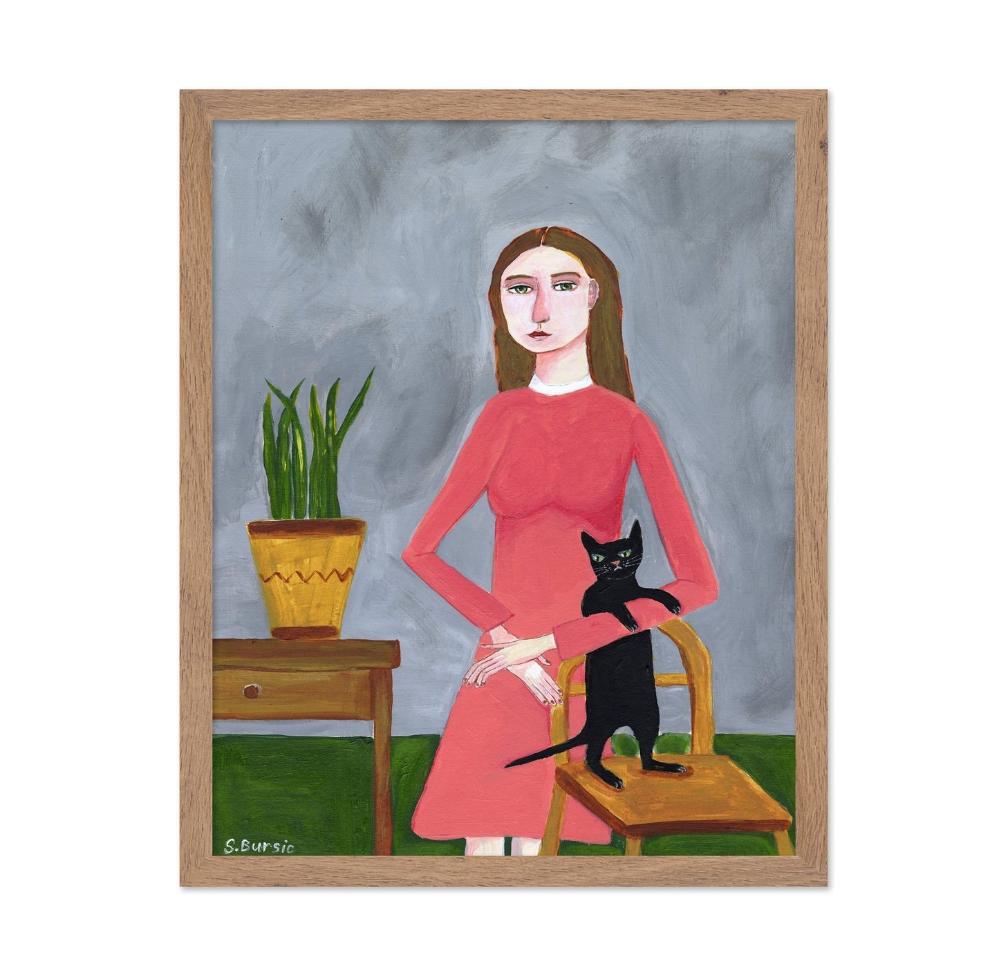 Woman With Black Cat No2
