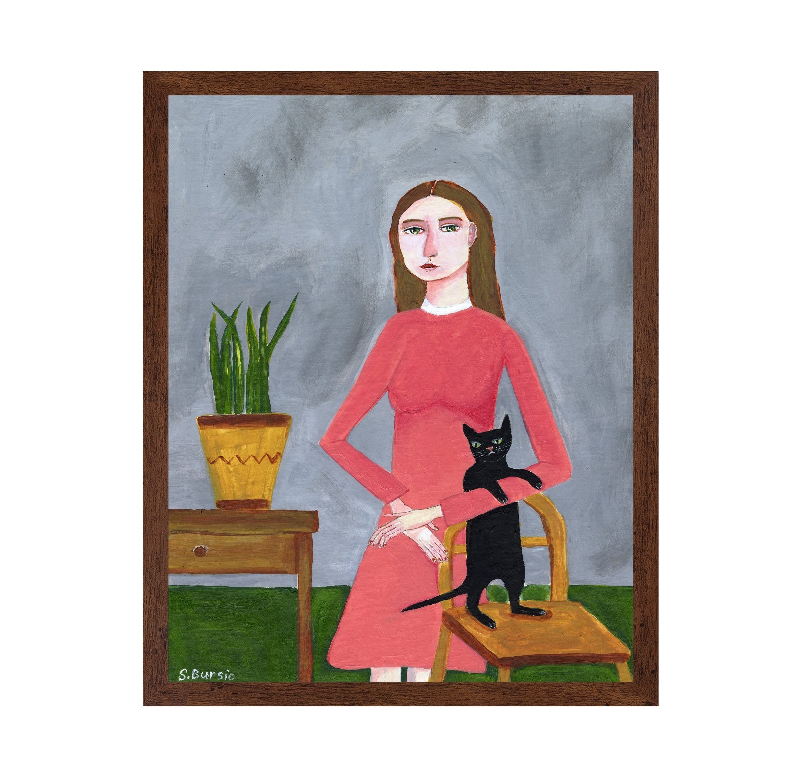 Woman With Black Cat No2