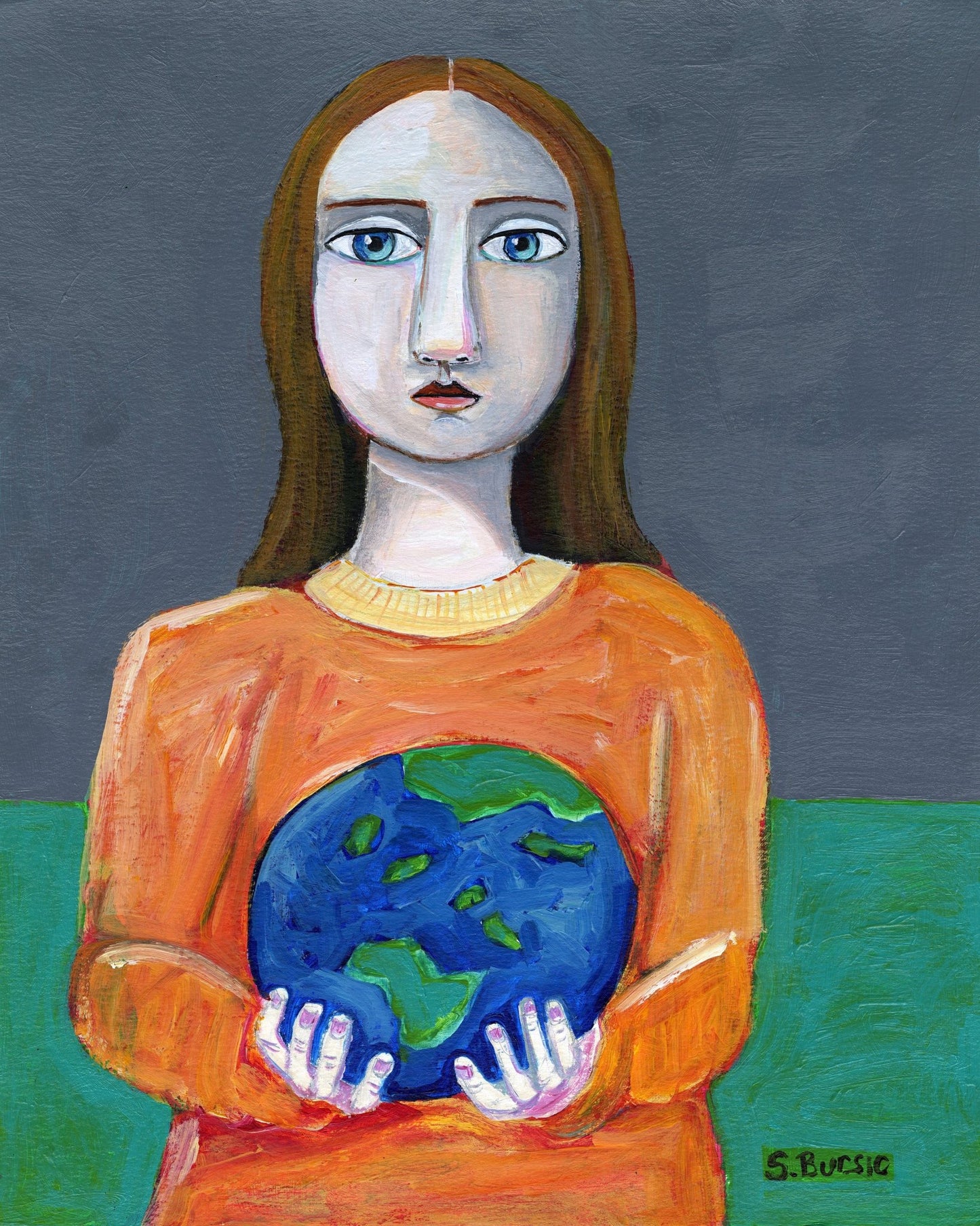Woman Holding Earth