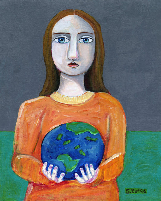 Woman Holding Earth