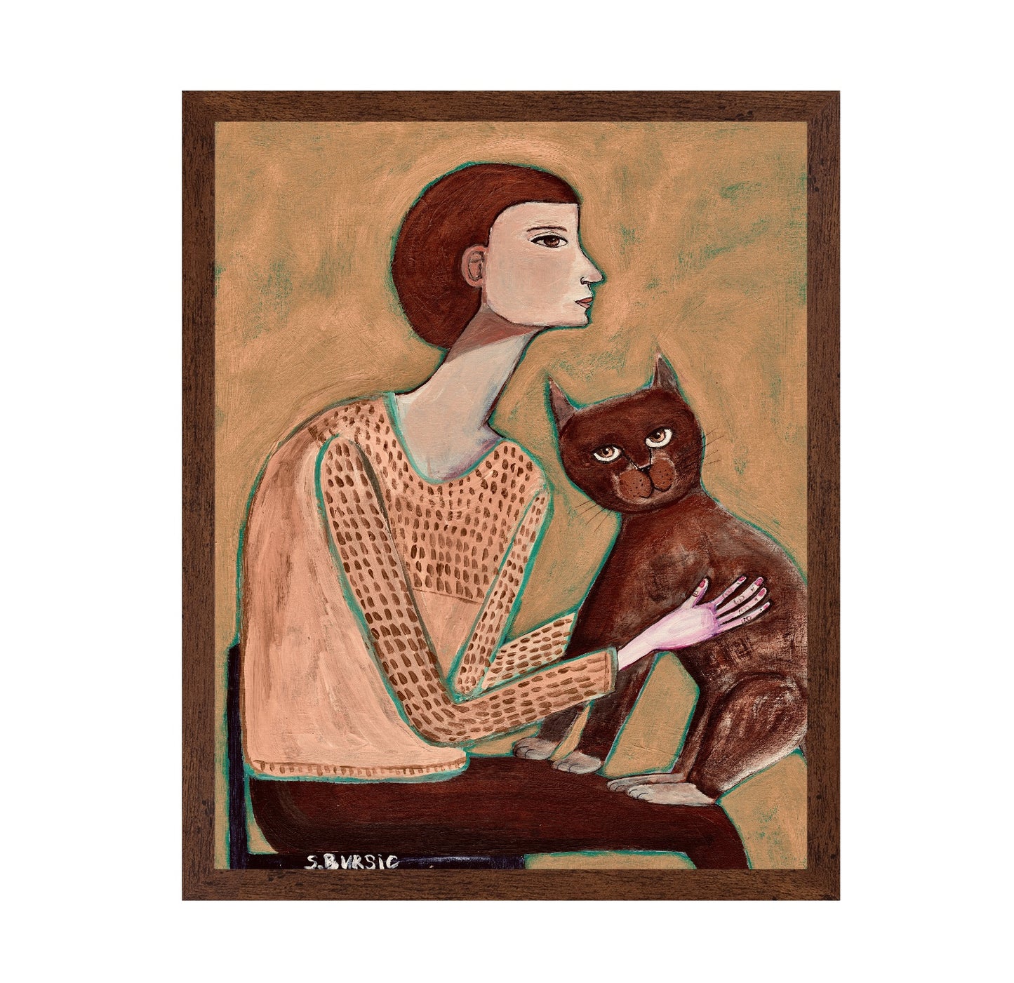Woman With Brown Cat No2