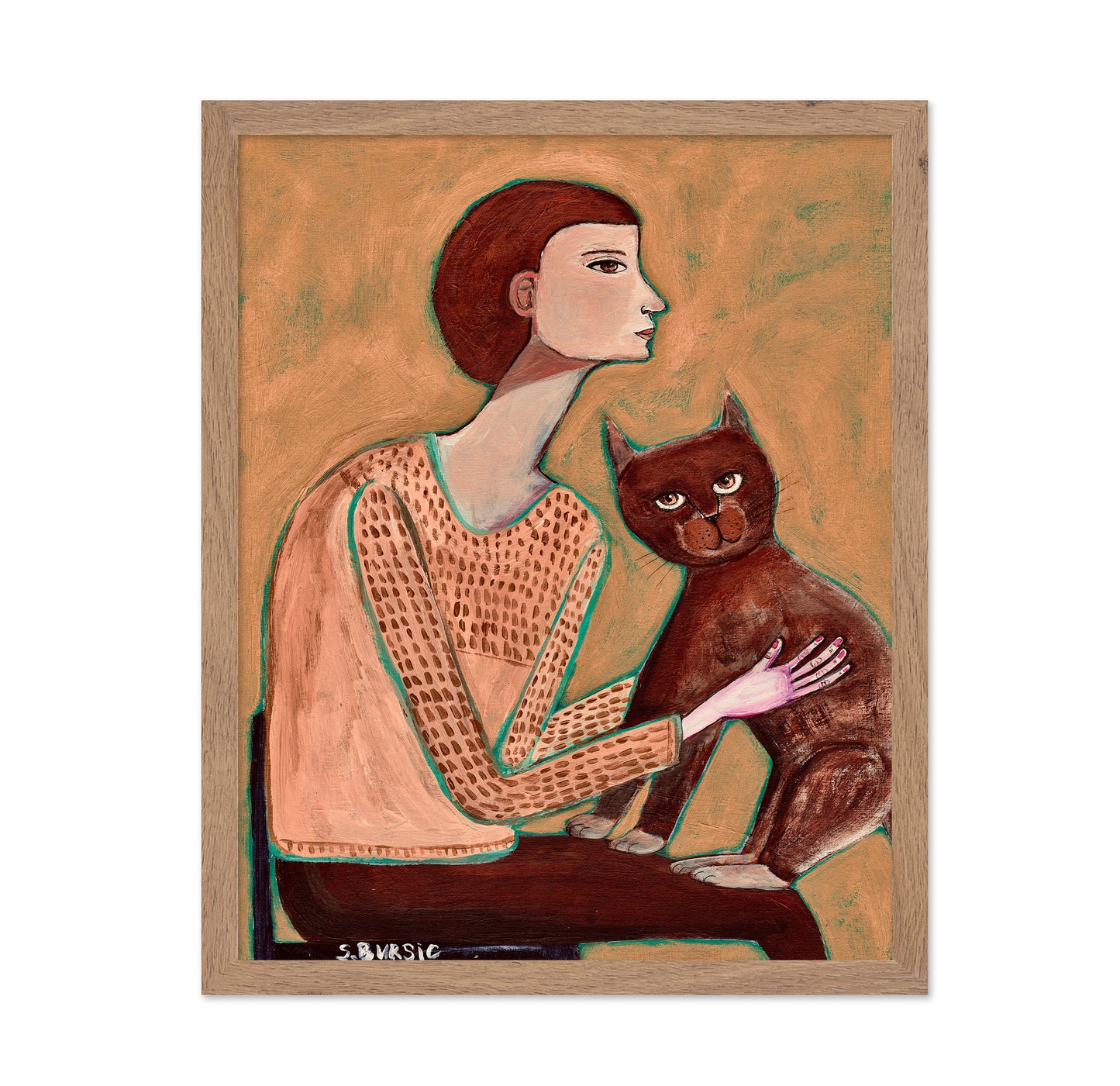 Woman With Brown Cat No2