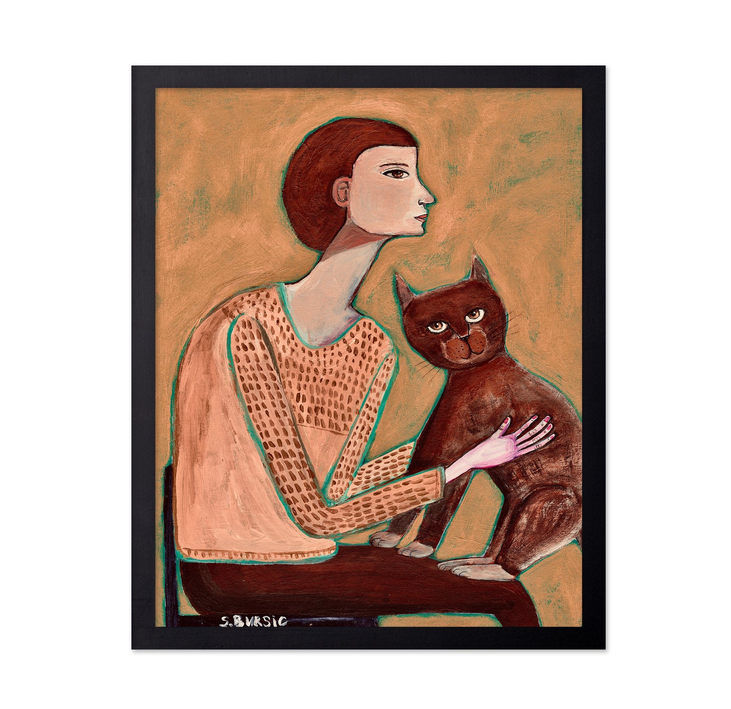 Woman With Brown Cat No2