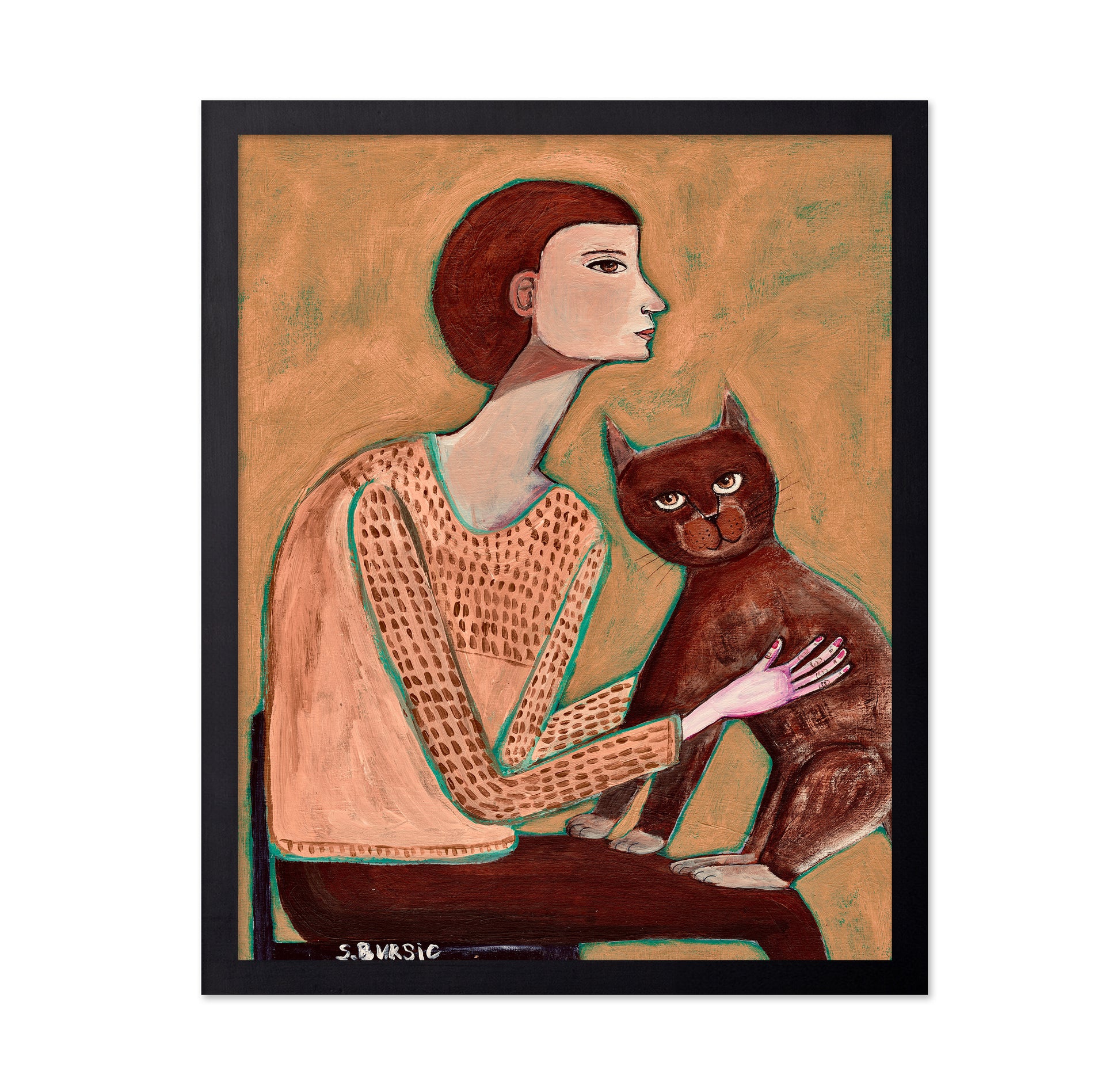 Woman With Brown Cat No2