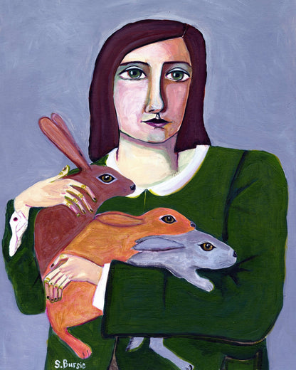 Woman With Rabbits