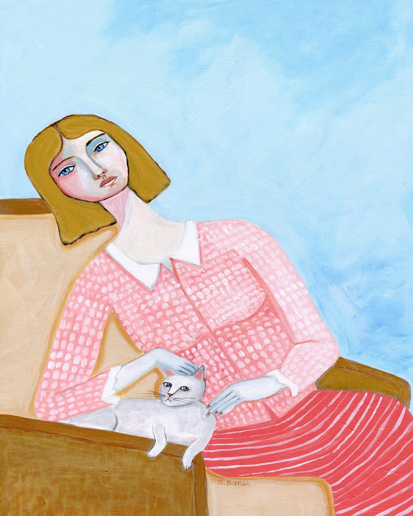 Woman With Cat No4