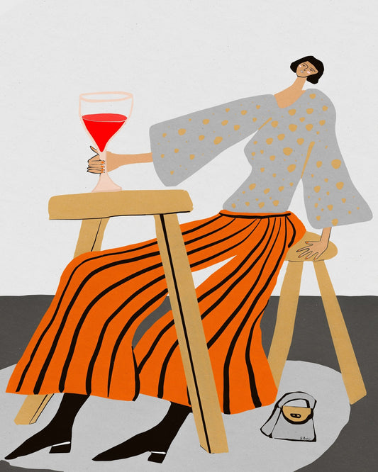 Woman With Red Wine