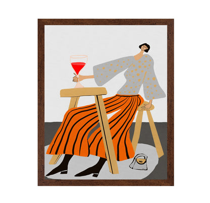 Woman With Red Wine