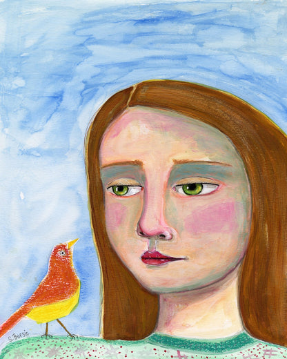 Girl With Little Bird