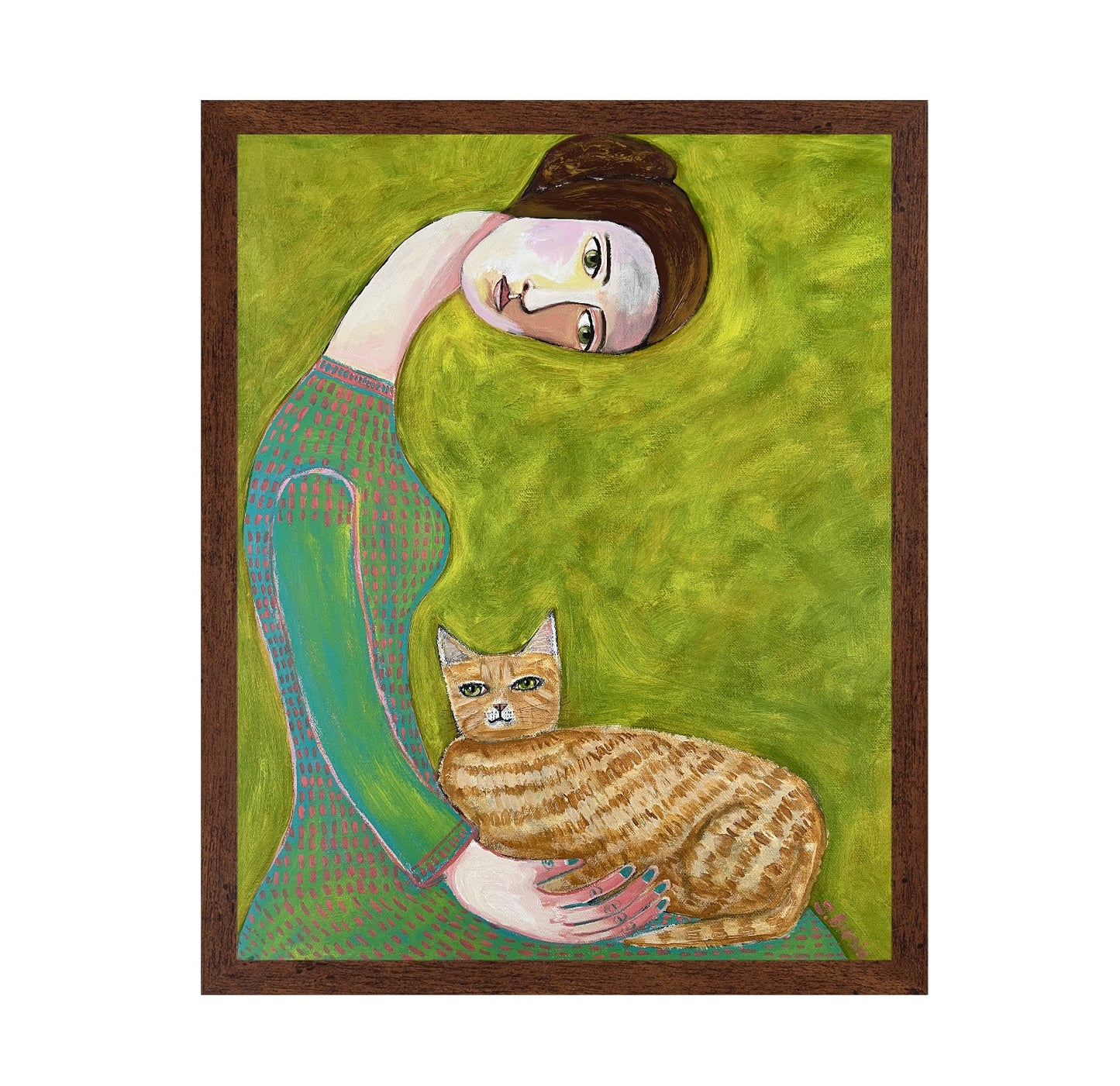 Girl With Ginger Cat