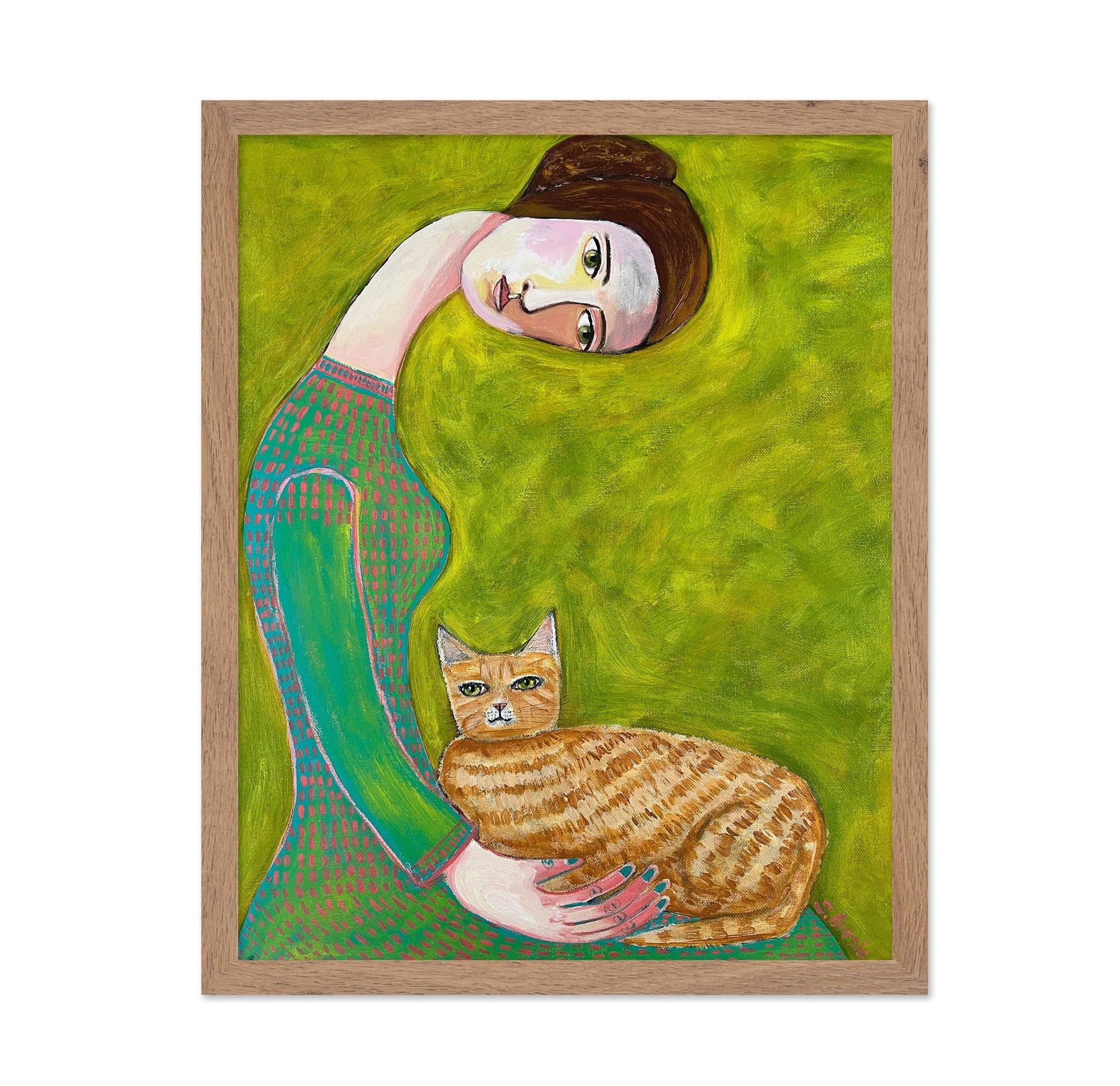 Girl With Ginger Cat