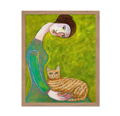 Girl With Ginger Cat