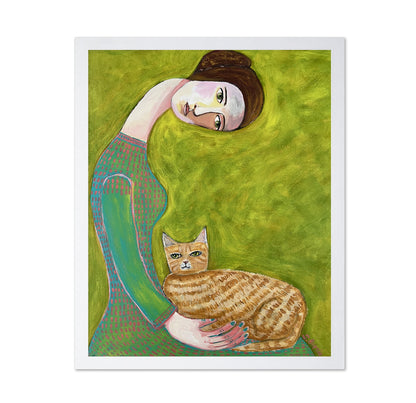 Girl With Ginger Cat