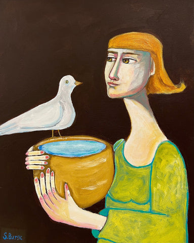 Girl With White Dove