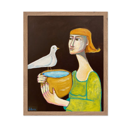 Girl With White Dove