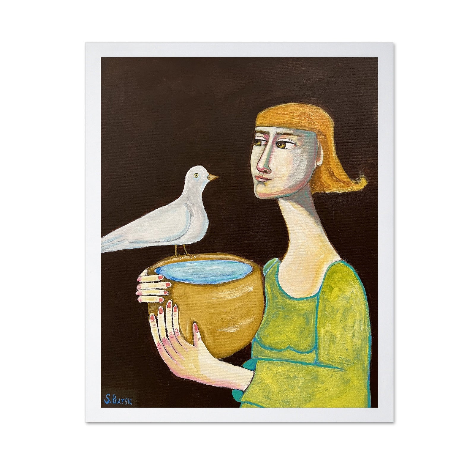 Girl With White Dove