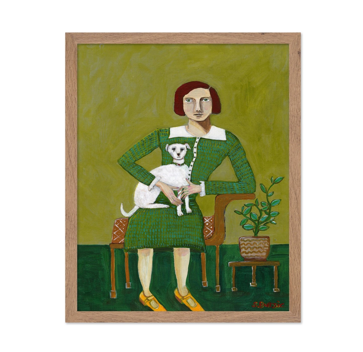 Lady With White Dog