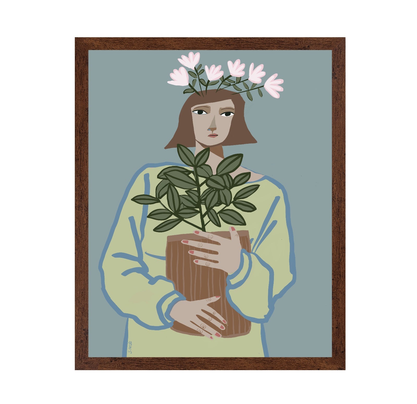 Girl With Plant