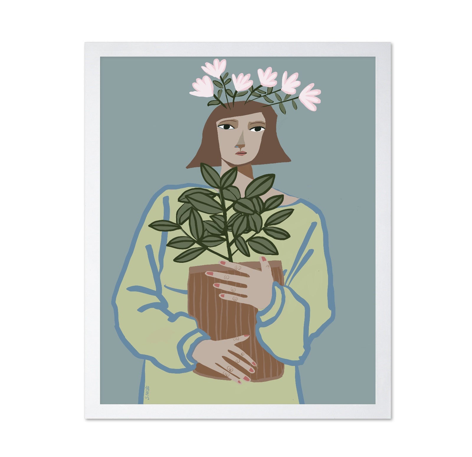 Girl With Plant