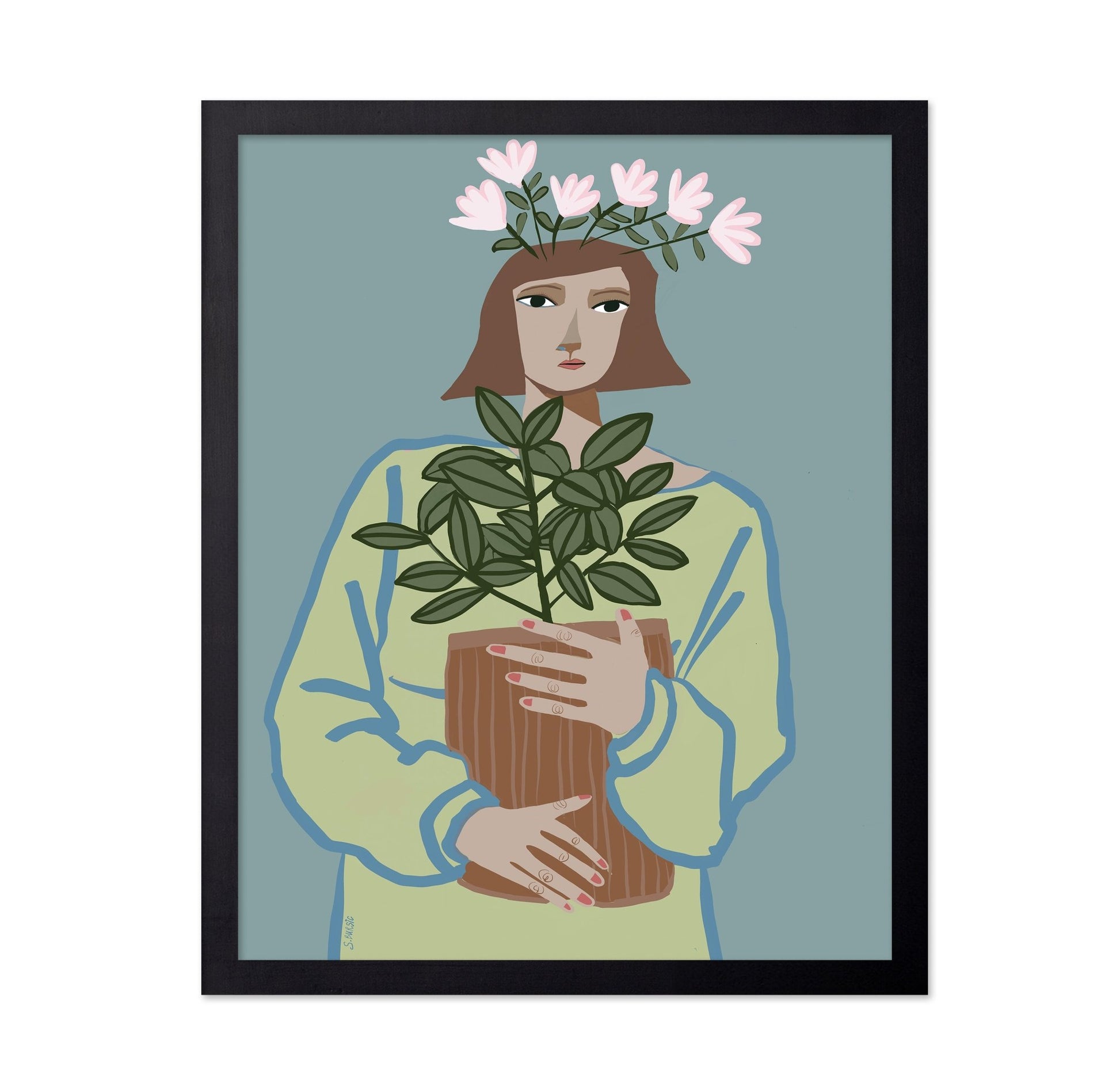 Girl With Plant