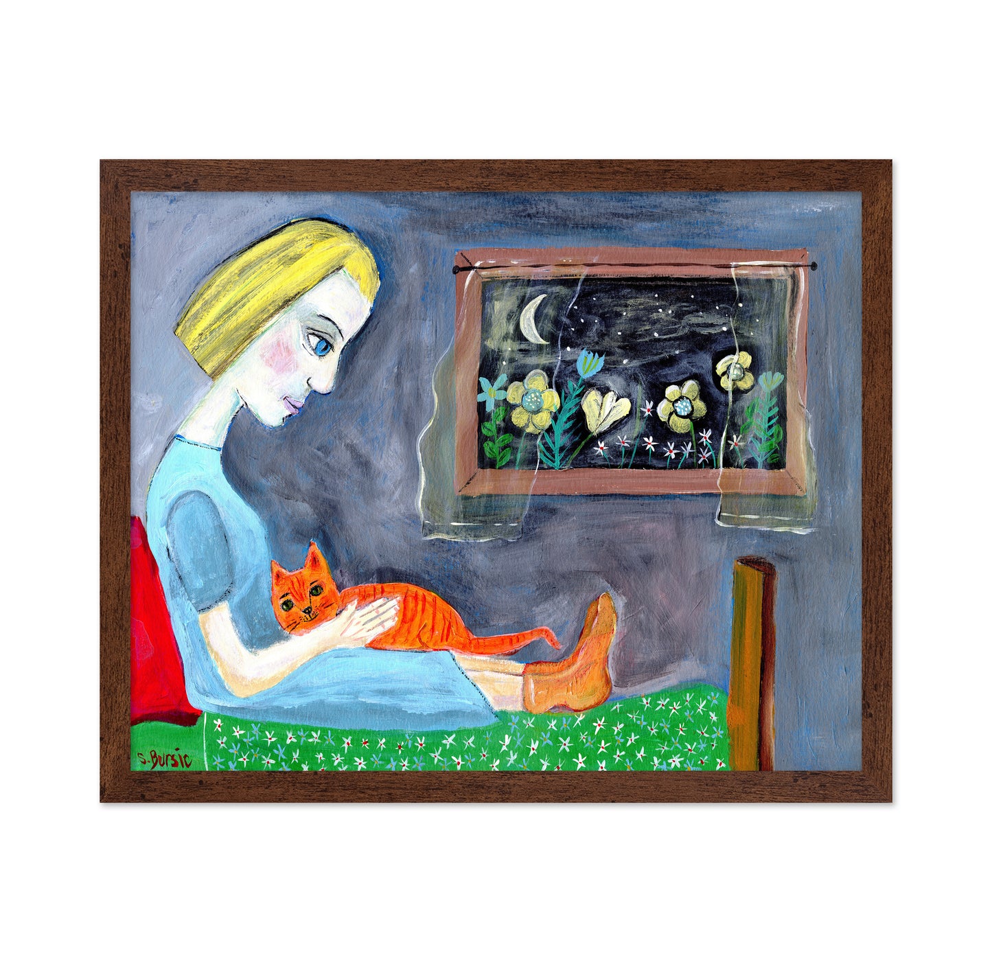 Girl With Orange Cat