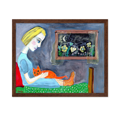 Girl With Orange Cat