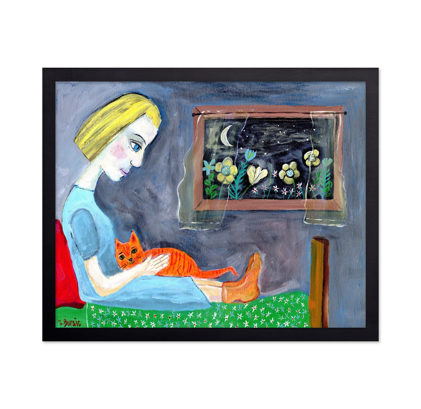 Girl With Orange Cat
