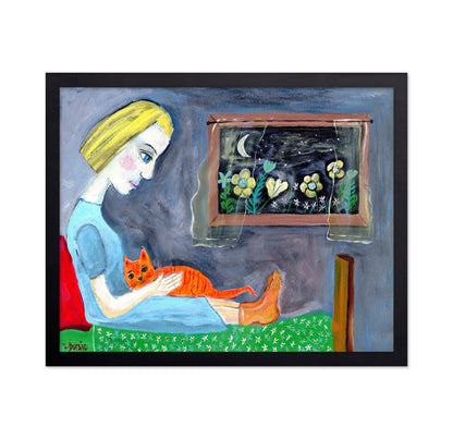 Girl With Orange Cat