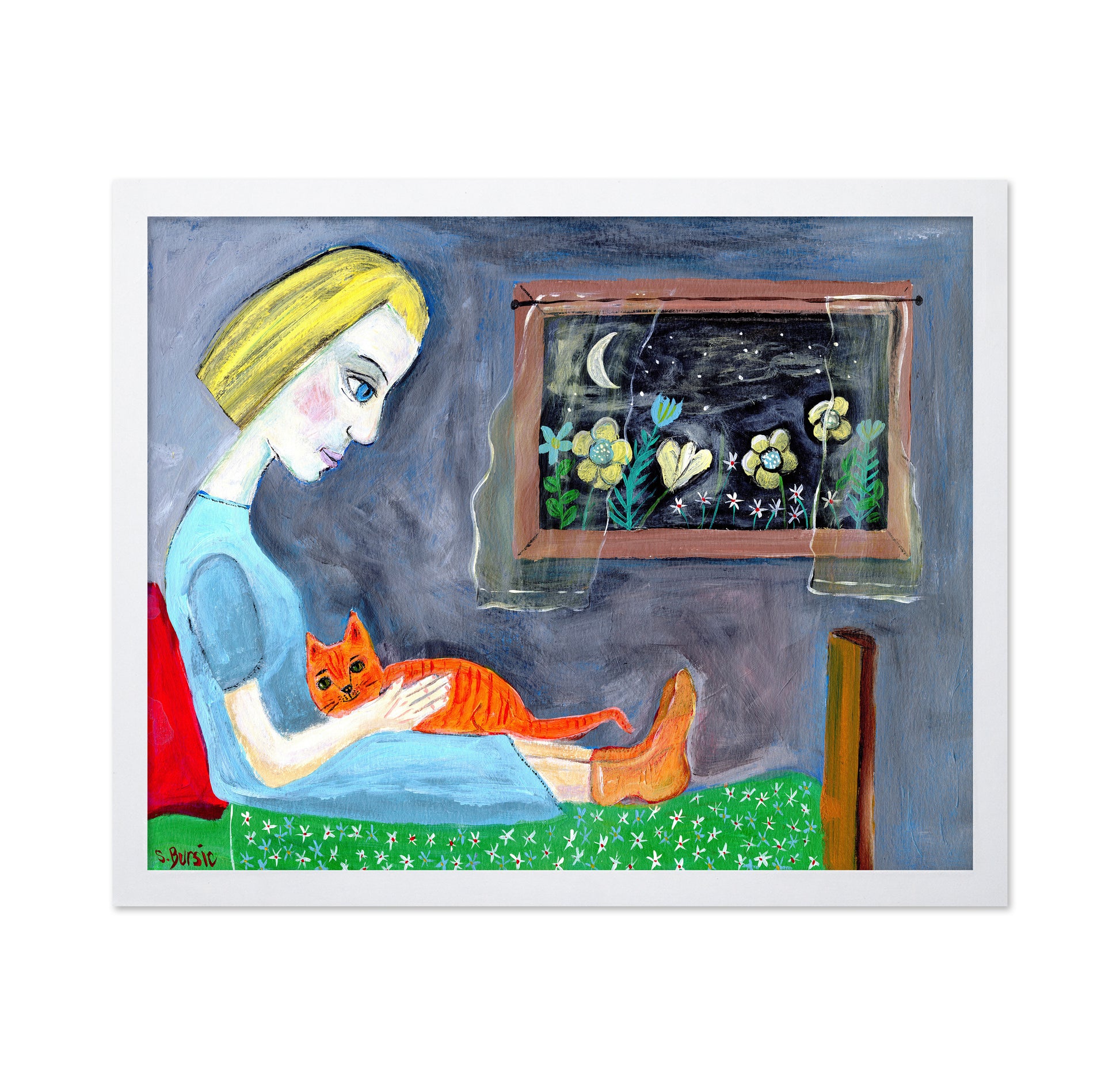 Girl With Orange Cat