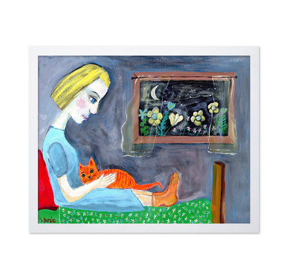Girl With Orange Cat