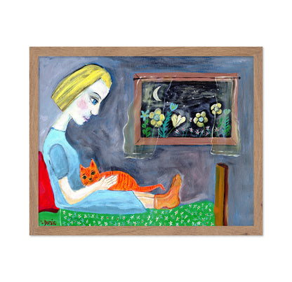 Girl With Orange Cat