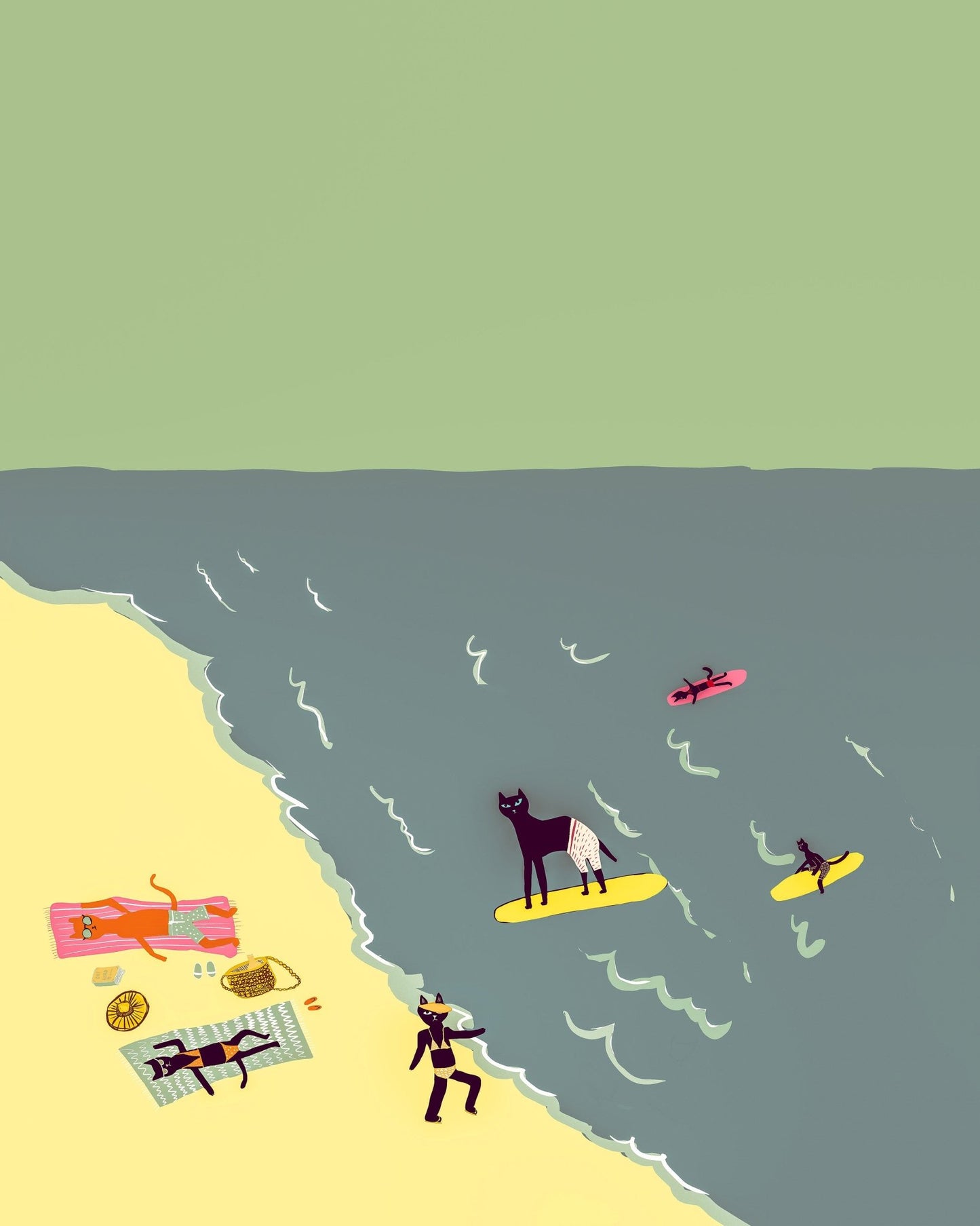Cats Beach Day