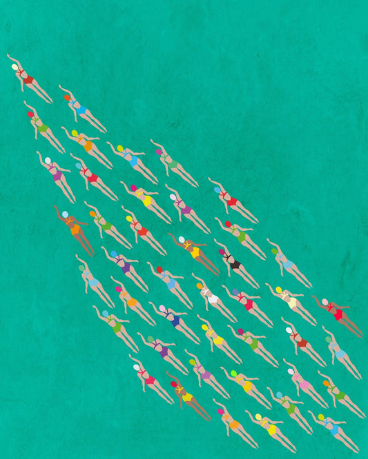 Colorful Swimmers Pattern