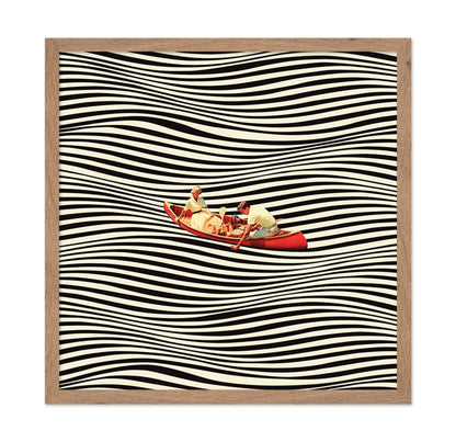 Floating Striped Canoe