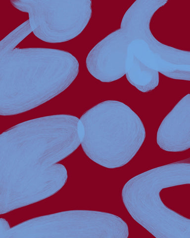 Blue Forms on Red