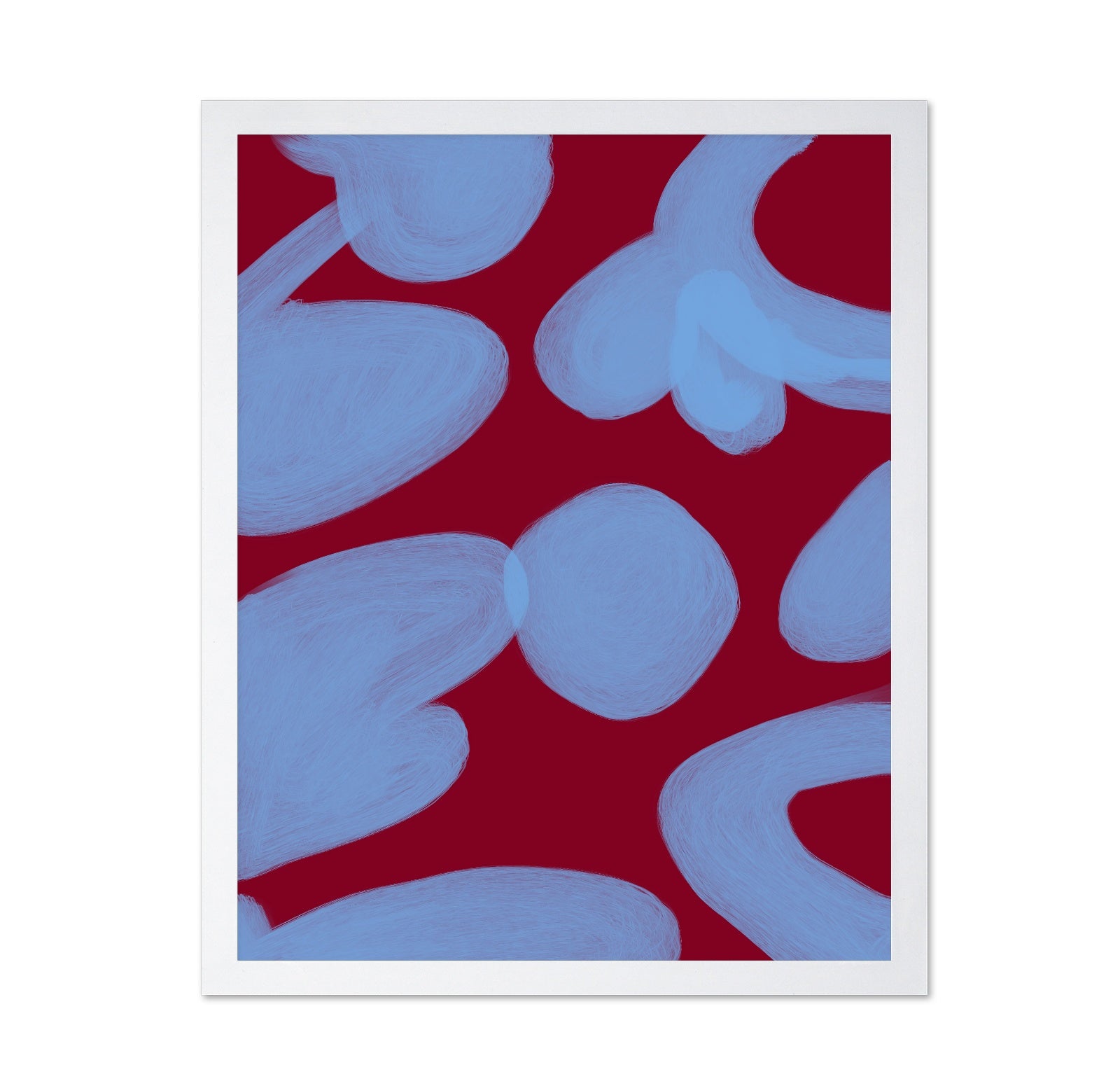 Blue Forms on Red