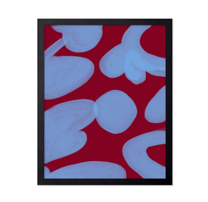 Blue Forms on Red
